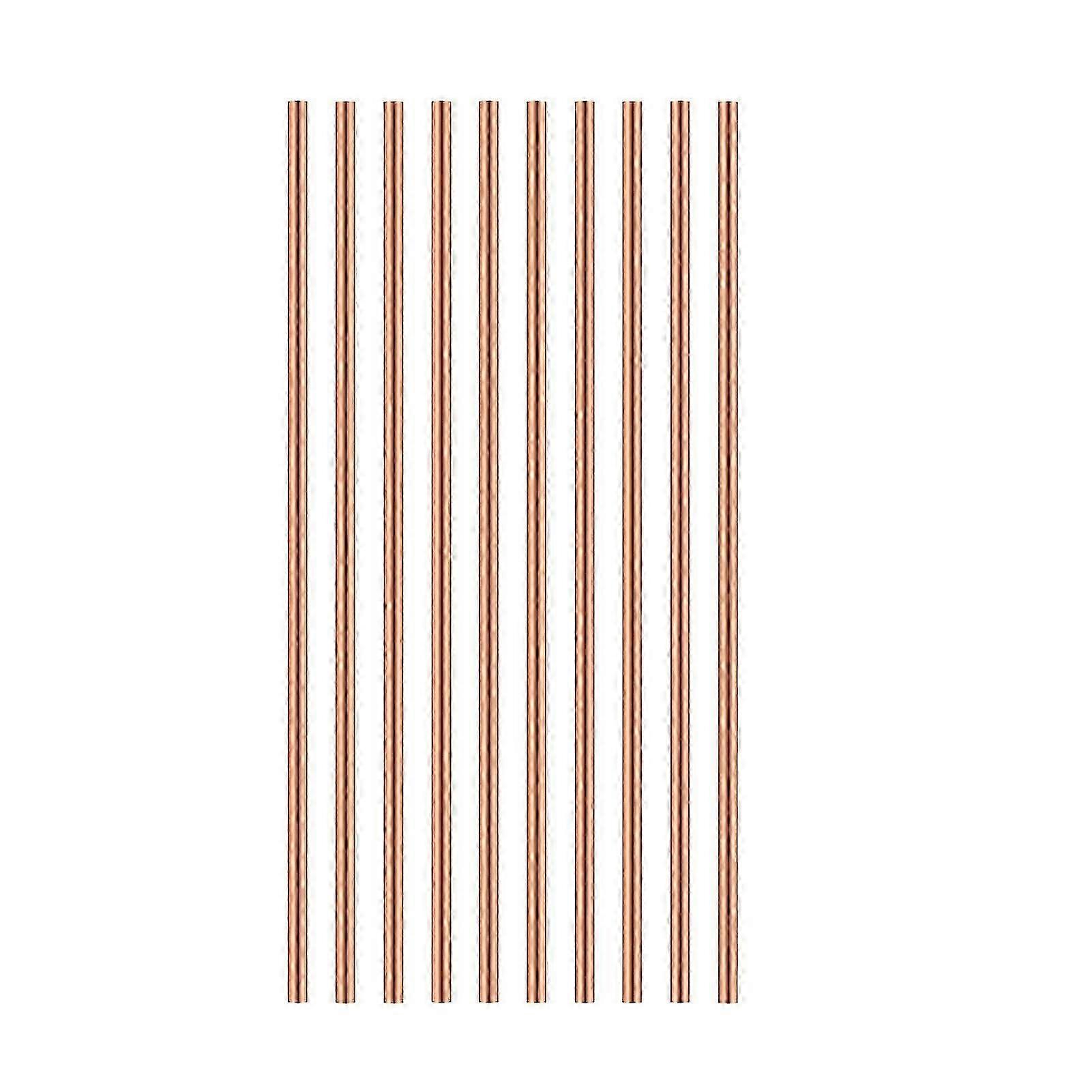 10pcs Pure Copper Round Rod Rust-proof Sturdy Durable Metal Crafts Hobbies Wide Application Solid Copper Rods Kaesi