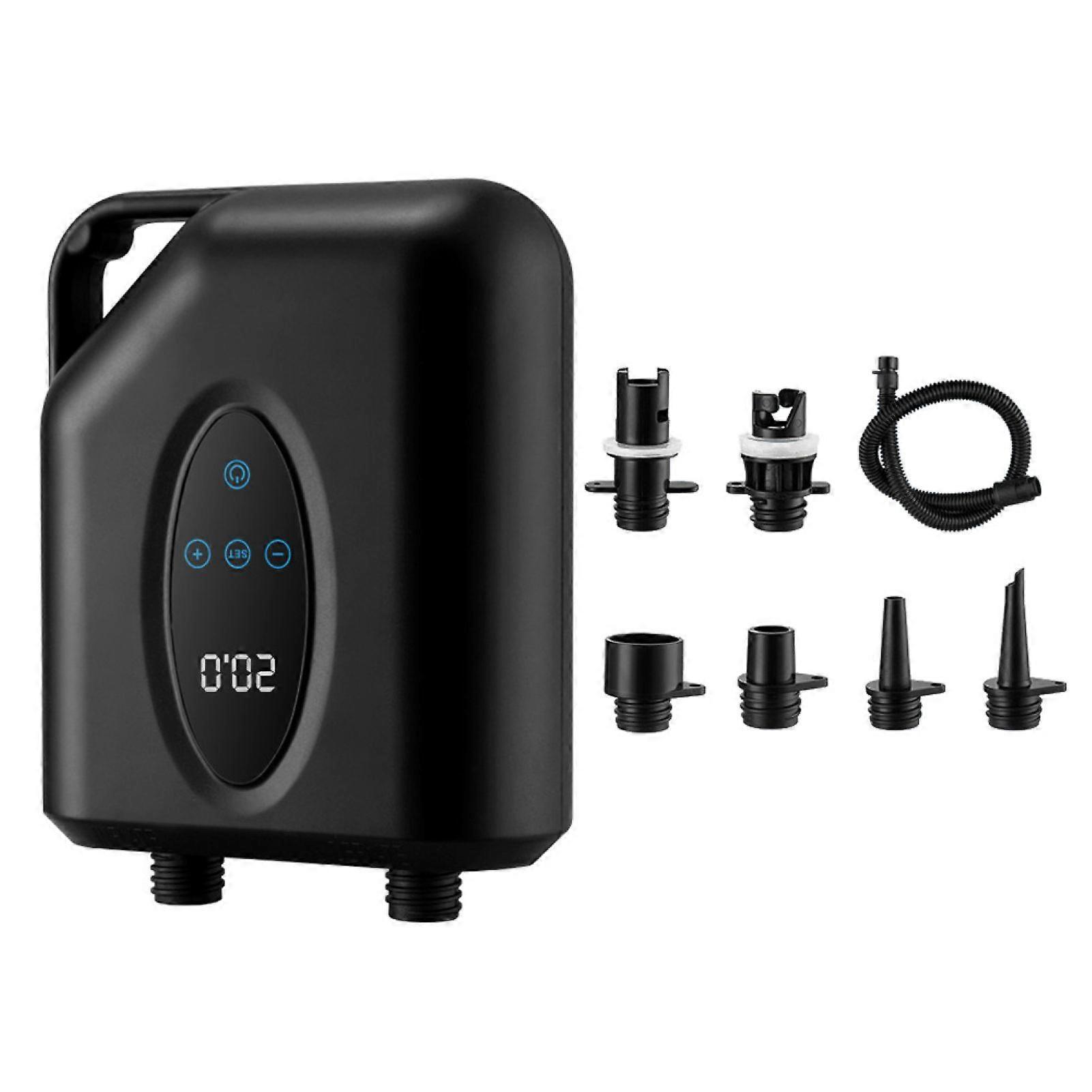 Bærbar Paddle Board Pumpe 20PSI Højtryks Elektrisk Luftkompressor Pumpe Oppustnings- og tømningspumpe med 6 dyser til oppustelig båd Pool Surfboa