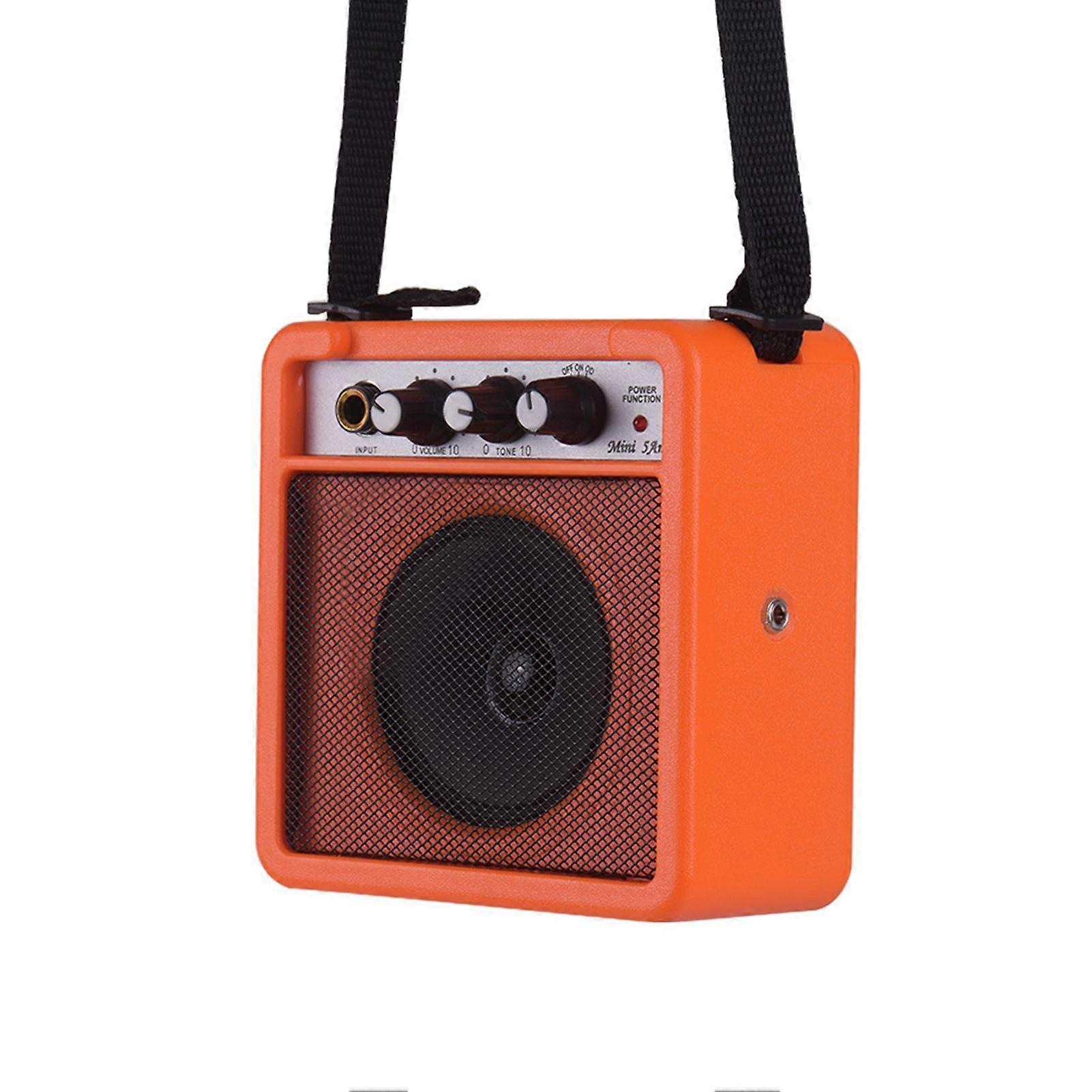 5W Mini Guitar Amplifier Amp Speaker with 3.5mm & 6.35mm Inputs 1/4 Inch Output Supports Volume Tone Adjustment Overdrive