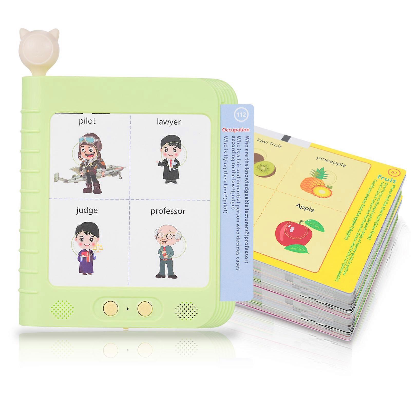 Children's English Word Learning Machine Writing and Drawing Board Portable Learning Device for Early Education with 60 Double-Sided Cards Click and 