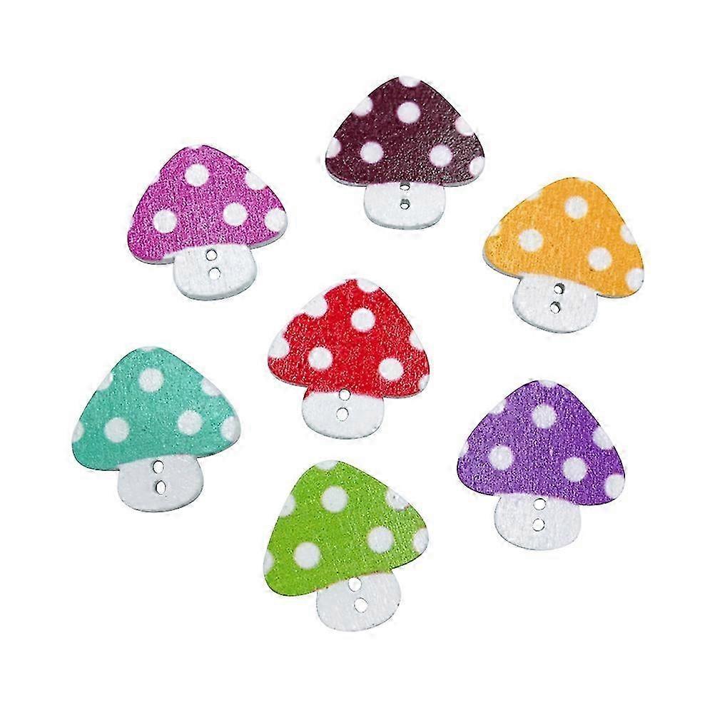 50 Pcs Wooden Buttons Colorful Buttons Craft Kids Wood Buttons Sewing Craft Buttons