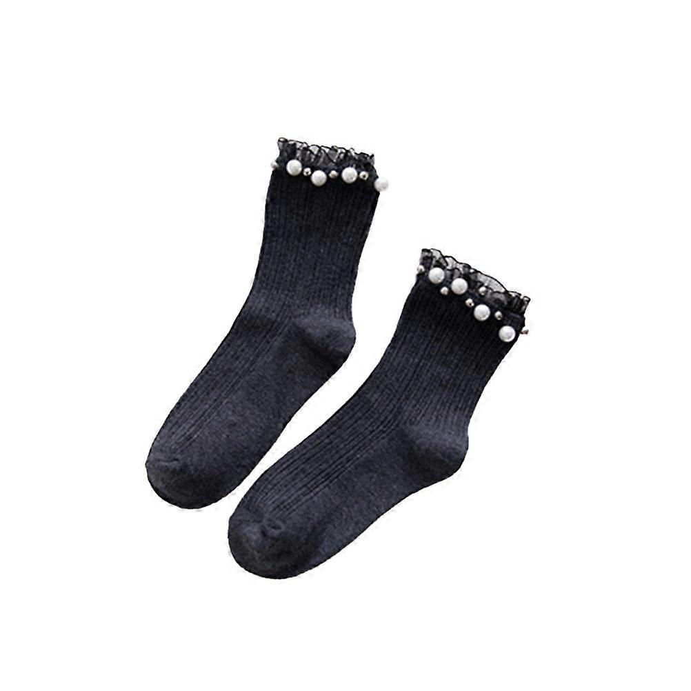 Comfortable Pearl Lace Socks, Elastic Cotton Socks Ideal for Team Sports and Leisure