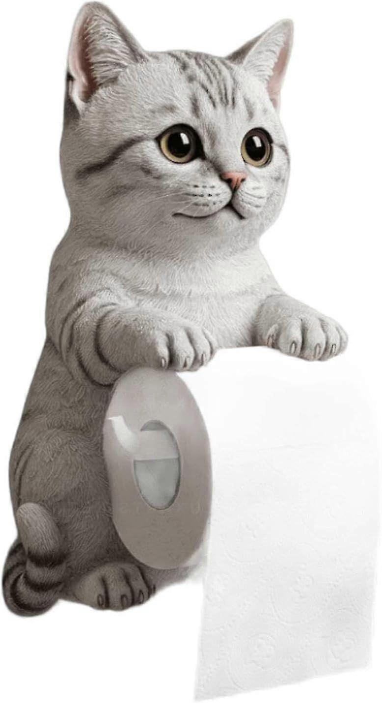 حامل ورق القط ، حامل مناشف ورقية ثلاثي الأبعاد مضحك للقطط ، حامل ورق التواليت الزخرفي اللطيف حامل الحائط لمطبخ الحمام ، هدايا فريدة من نوعها لمحبي القطط