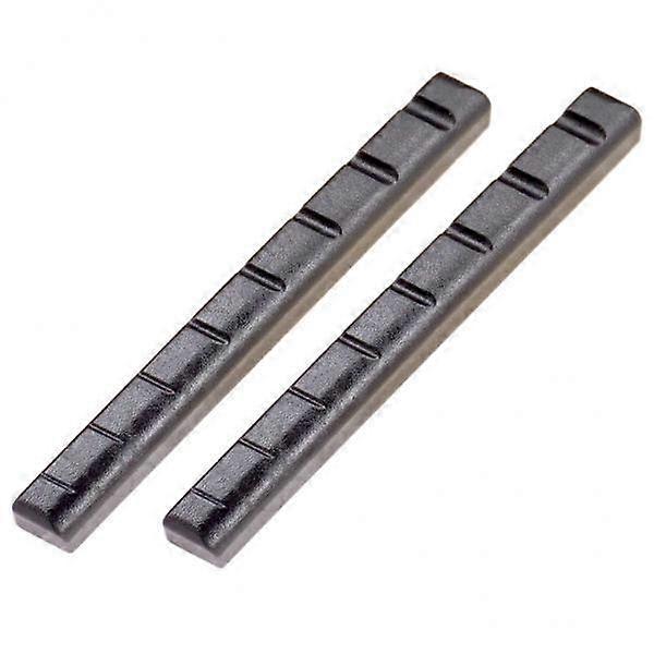4x 2Pc Black Plastic Slotted Nut & Saddle for 8 String Ukulele Guitar Accessory