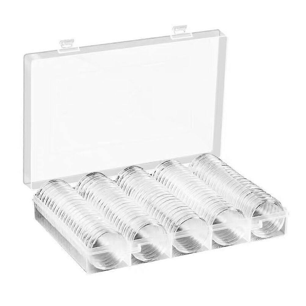 100pcs 30 mm Coin Capsules with Storage Organizer Box for Coin Collection Supplies
