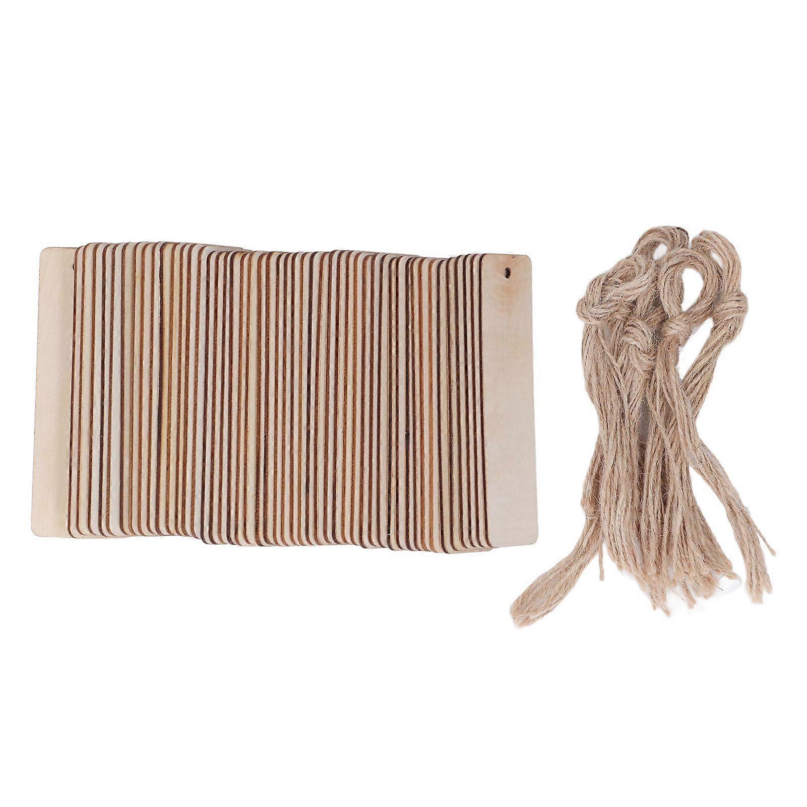 2025最新モデル50個木製空白ブックマーク4.7x1.3in空白長方形