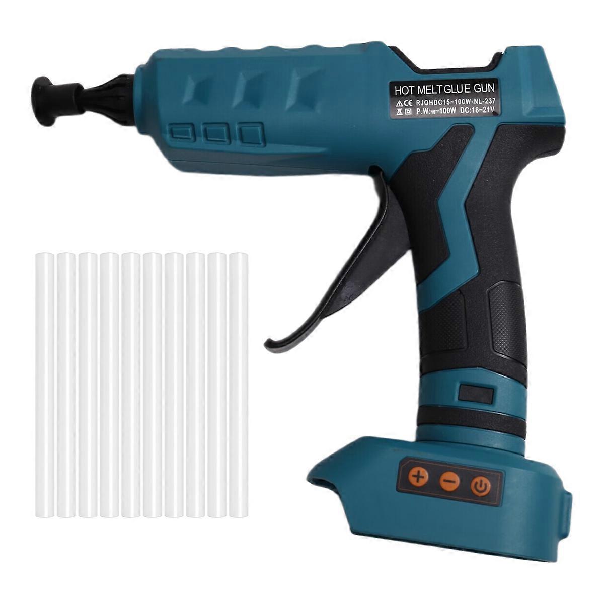 100W Cordless Digital Hot Melt Glue Power Tool for 18V Battery Glue Sticks DIY Repair Tool
