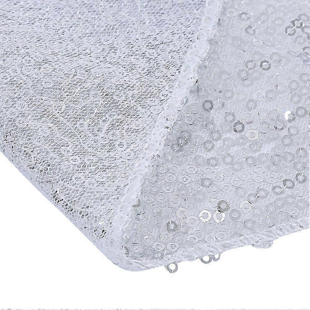 Sequins Table Cloth for Parties and Weddings - Silver Table Cover Protector