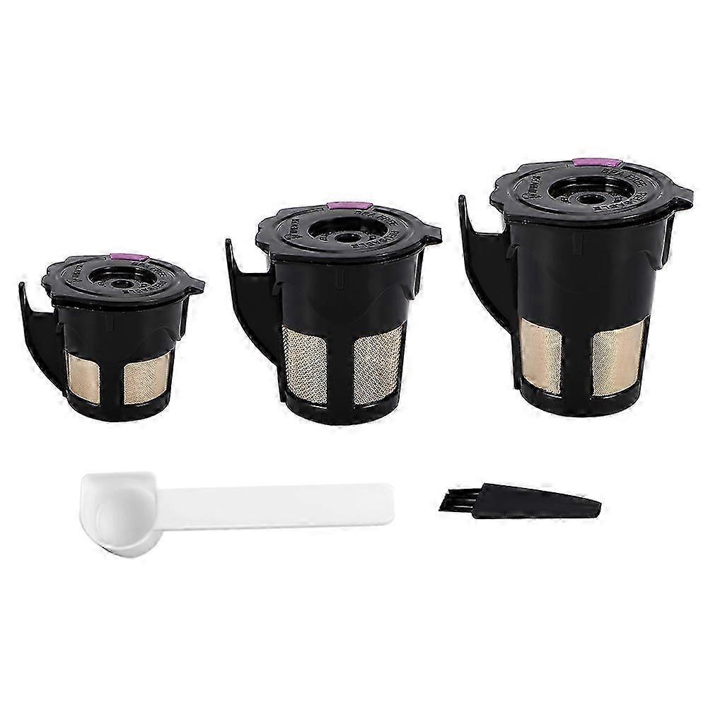 Household Refillable Coffee Capsule Cup with Spoon Brush Compatible with Certain Coffee Machines like Keurig 2.0 KCUP