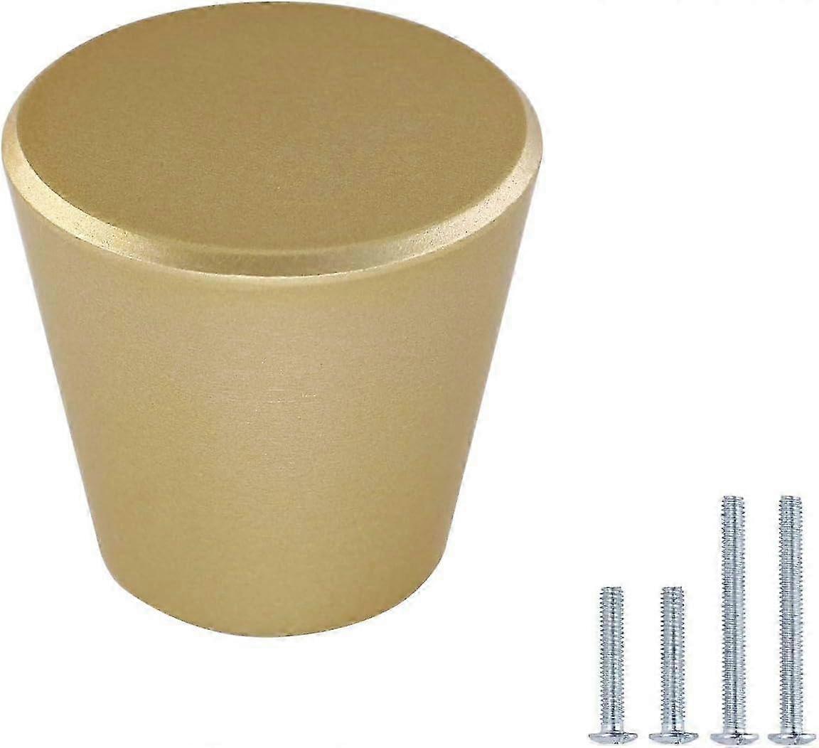 15 Pack Brushed Brass Cabinet Knobs - Modern Cone Shape for Kitchen & Cupboard