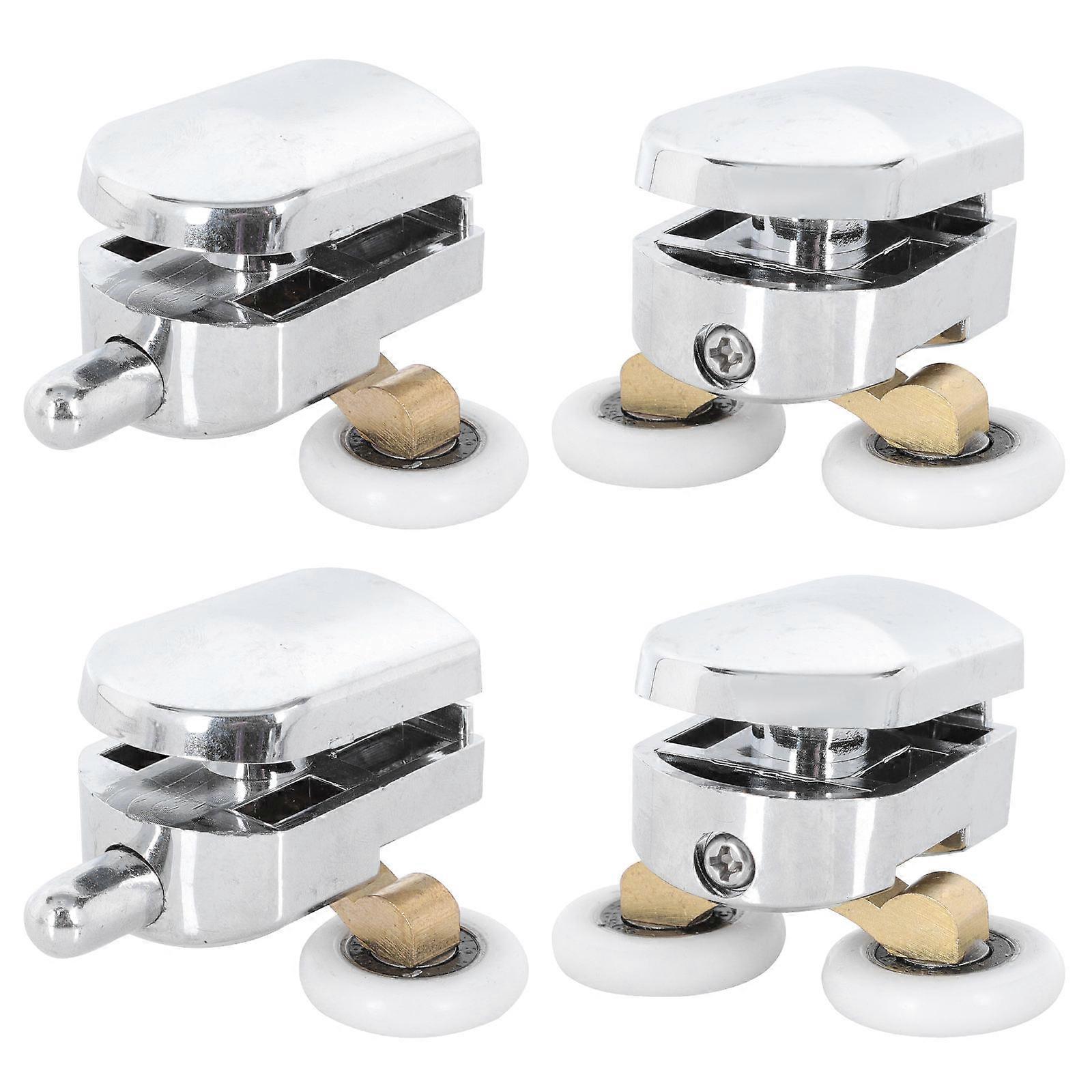 Bathroom Sliding Door Wheels Door Track Roller Set DIY Enthusiasts Smooth Sliding 2 Sets