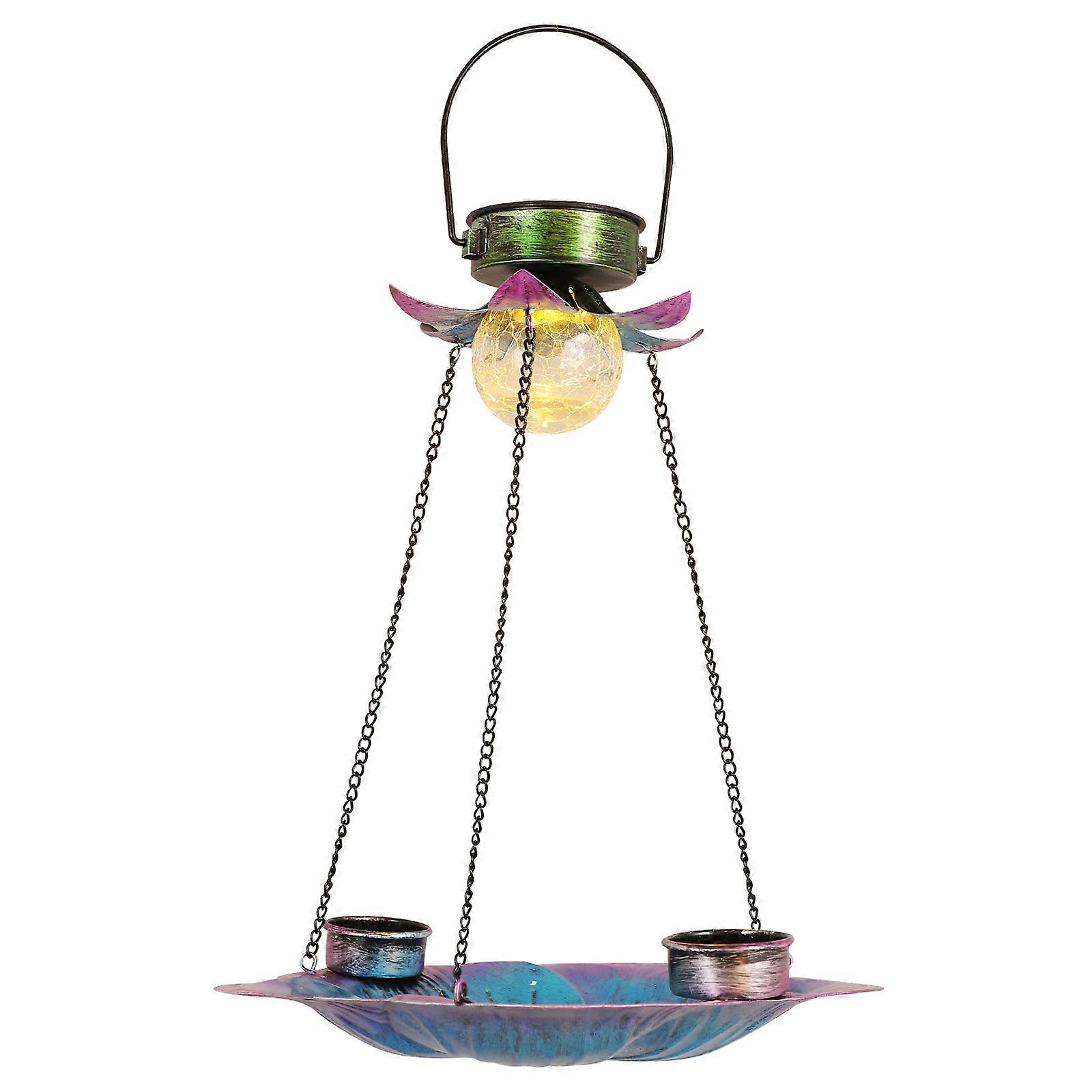 Bird Feeder for Outdoors Solar Bird Feeder with Solar Powered Technology Blue 24X24X36CM Continuous Lighting Time 1Pcs