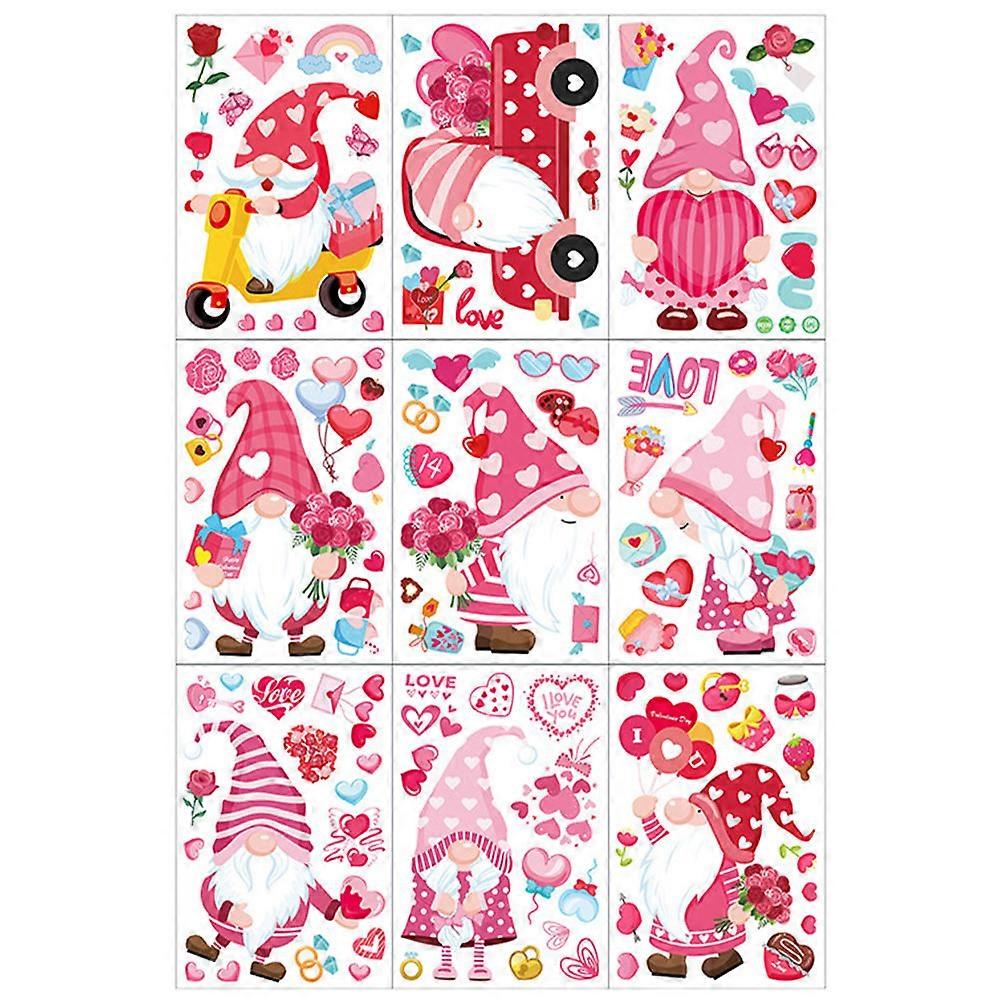 Valentine's Day Heart Window Clings Multi 30x20cm Romantic DIY PVC 1Set