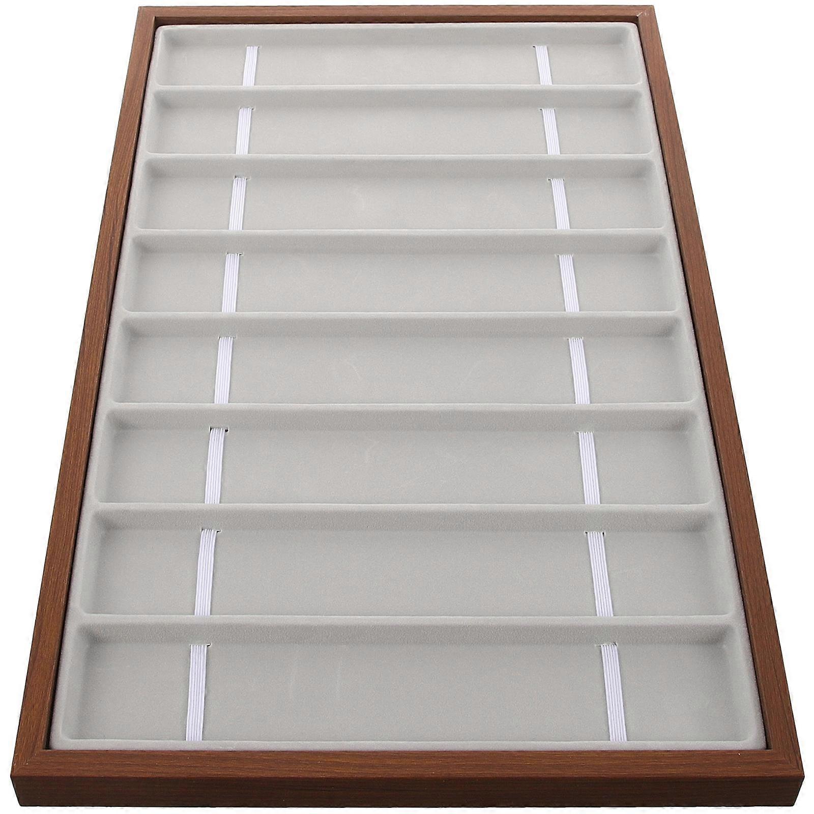 Watch Strap Storage Tray with Compartment Display Plate for Organizing Watchbands and Accessories   Durable Wooden Design for Retail and Home Use