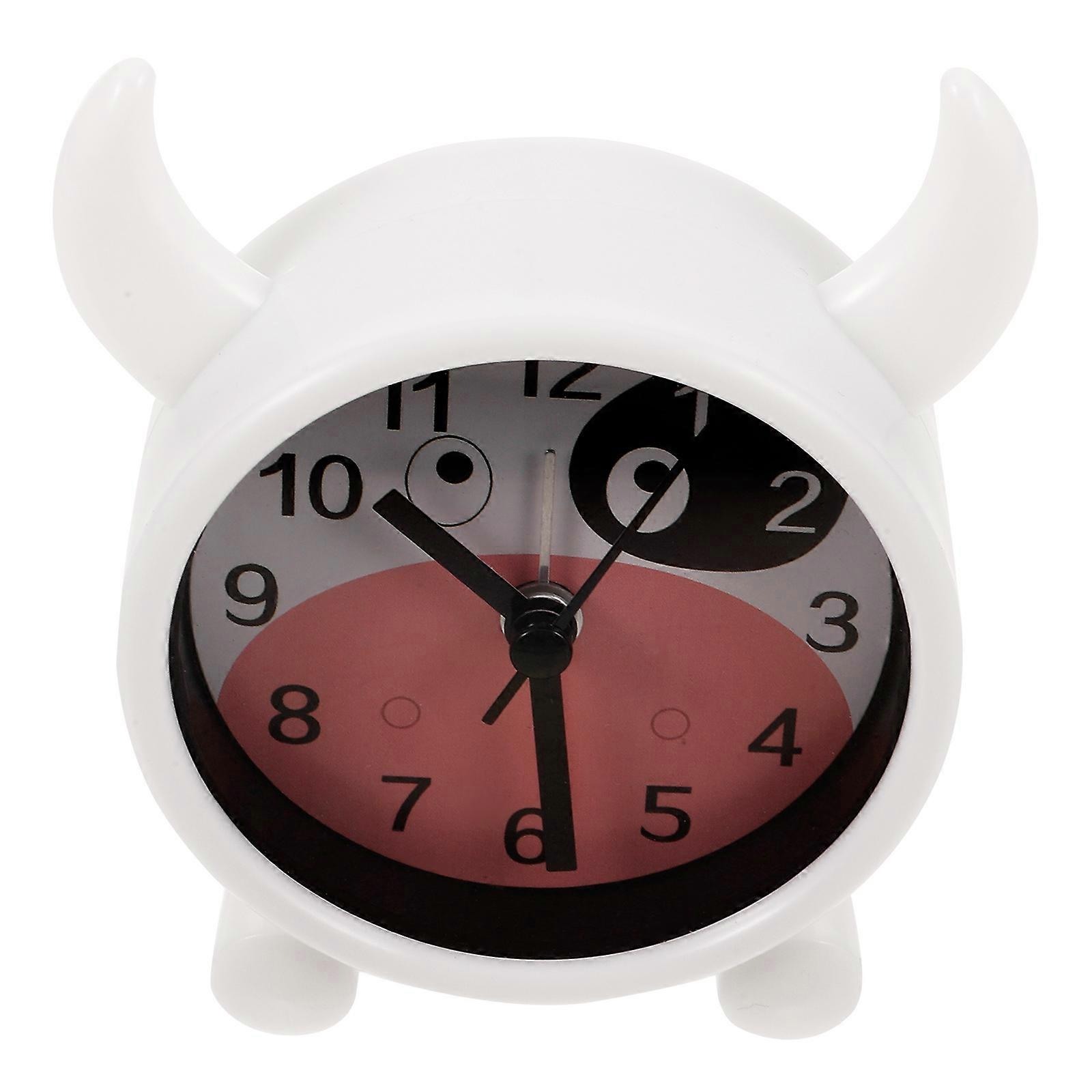Cute Silent Cartoon Cow Alarm Clock for Bedroom – Compact Table Decor with Mute Function for Students