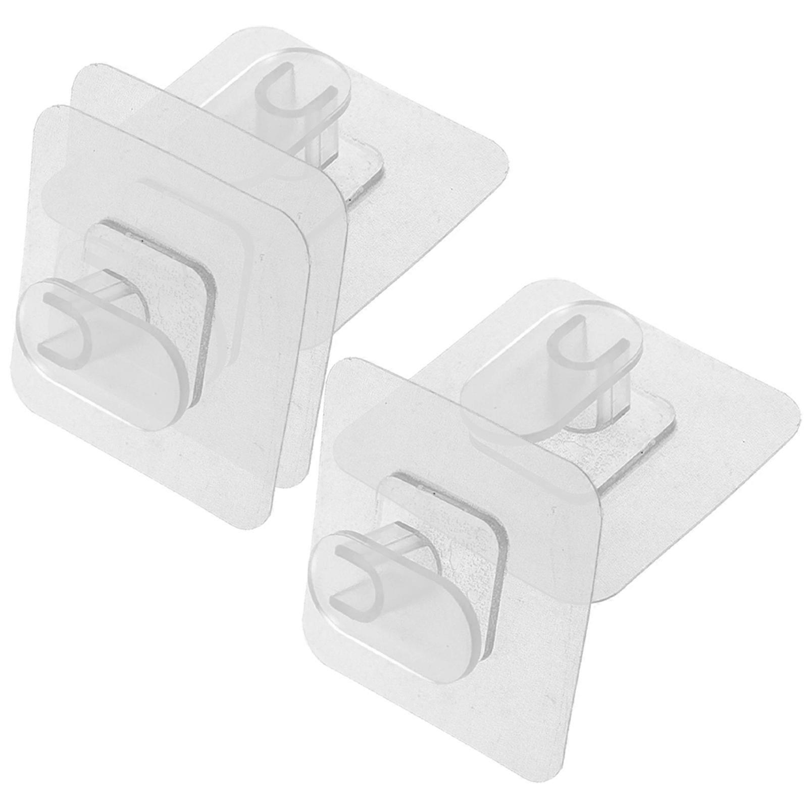 Splashproof Adhesive Wall Hooks For Organizing Bathrooms Hanging Towels Keys Square Shape Clear Design 5Pcs