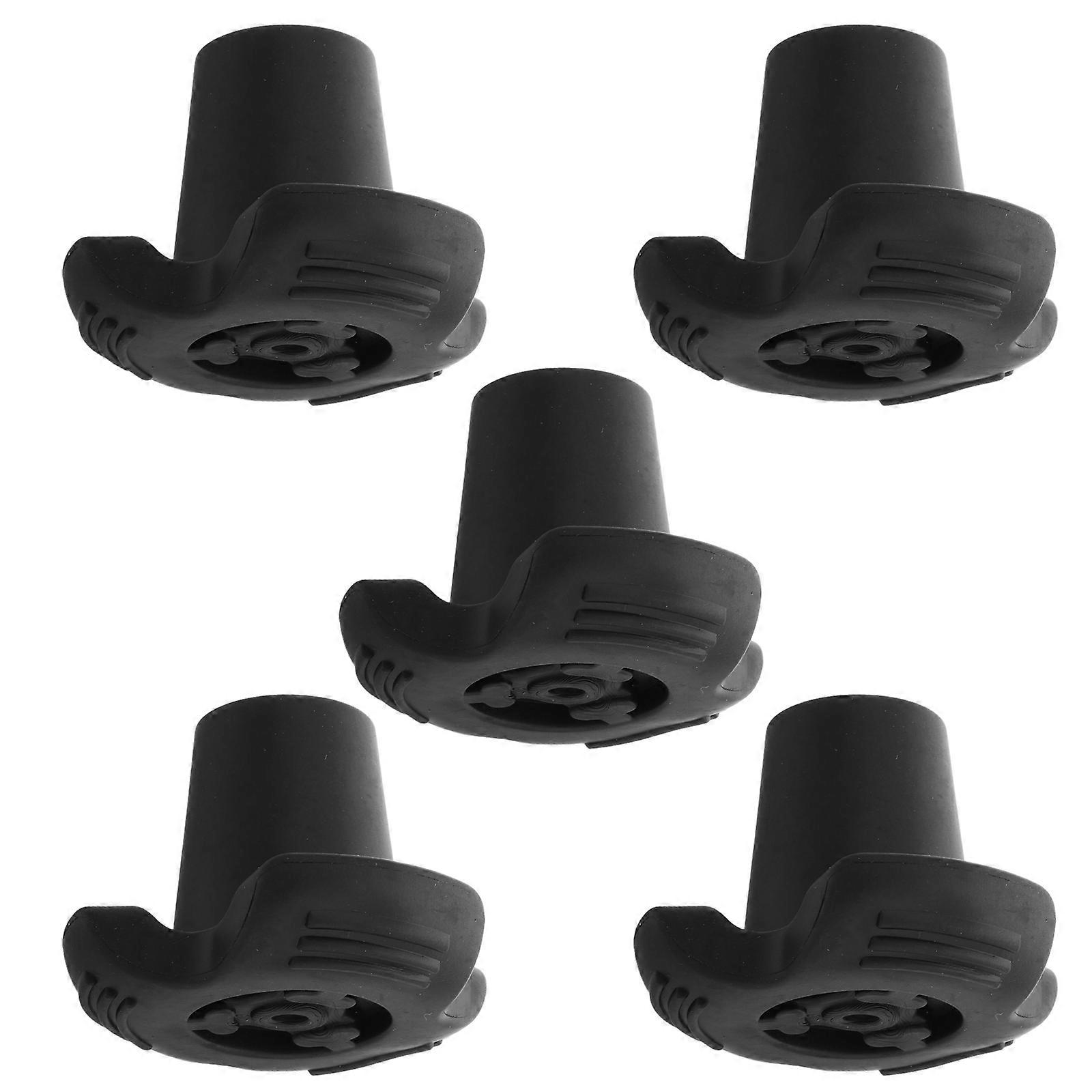 Cane Foot Replacement Hiking Pole Rubber Tips Noise Reduction Camping 5Pcs
