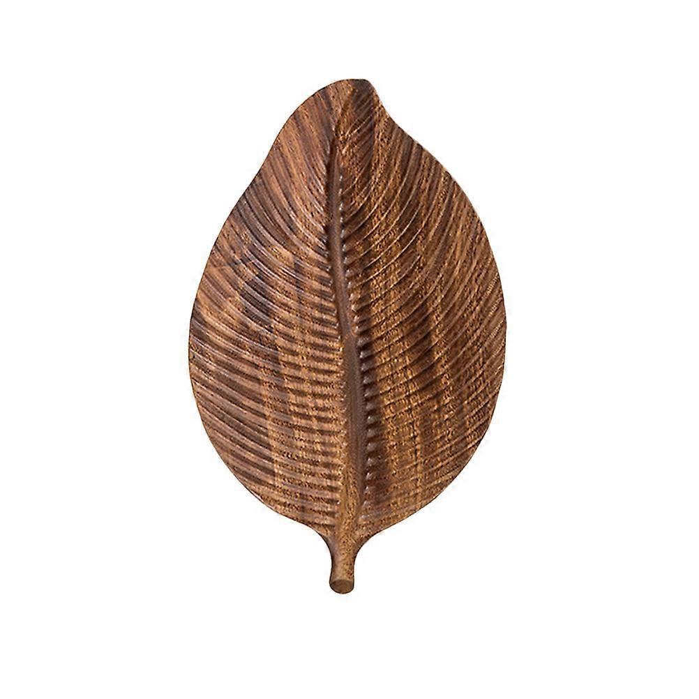 Fruit Trays Leaf Shaped Snack Food Plate Household Creative Design Dried Fruit Serving Tray Brown 29.5x18cm 1Pack