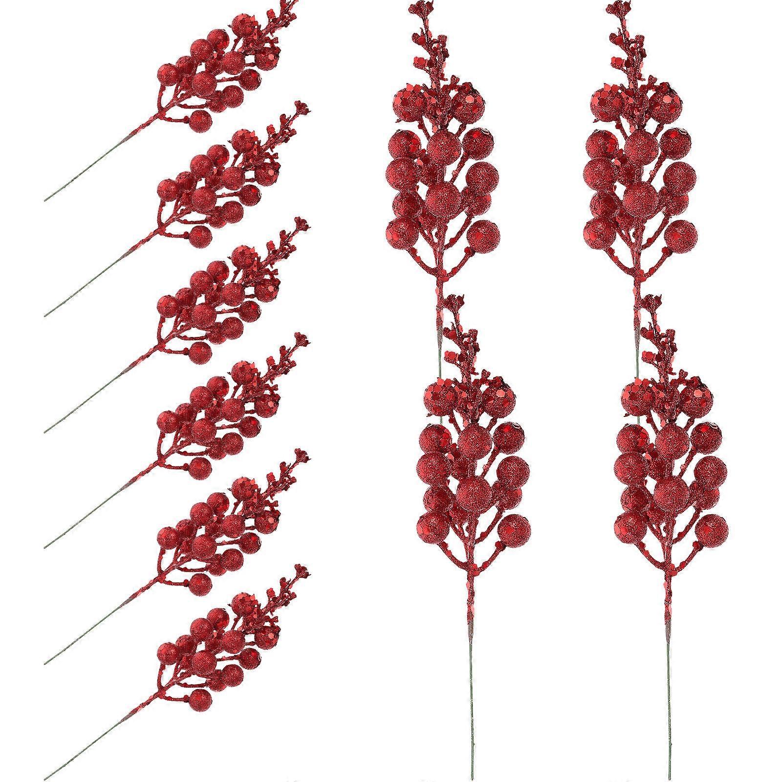 Here's a polished product title and description for your **10pcs Artificial Berry Stems With Glitter**, optimized for e commerce platforms like ,