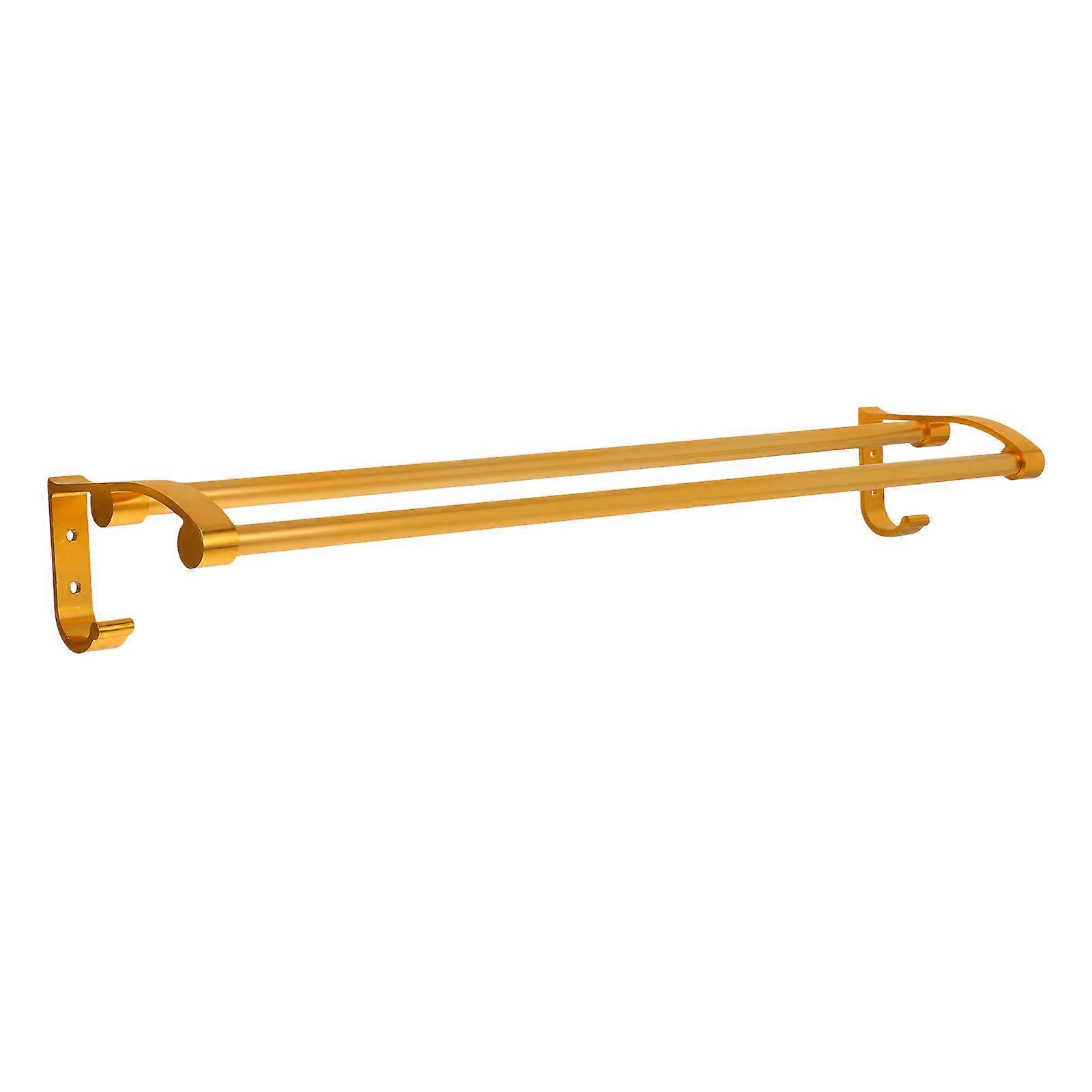 Bathroom Shelf Double Poles Towel Bar for Holding Towel on