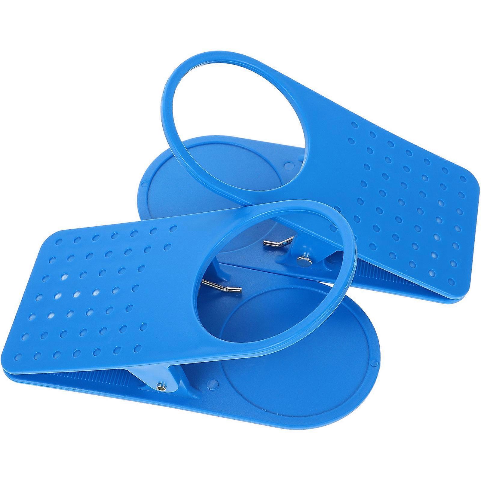 Tabletop Cup Holder Clip Practical Design Beverage Holder For Restaurant Use Blue 2Pcs