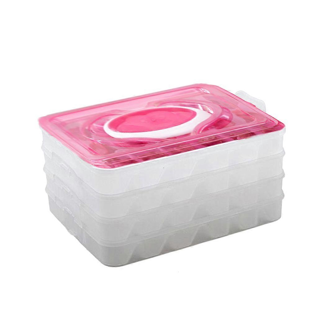 Multi-Functional Storage Box Dumpling Container Holder Organizer Pp Material Portable Stackable Handle Design For Home Users 1Set