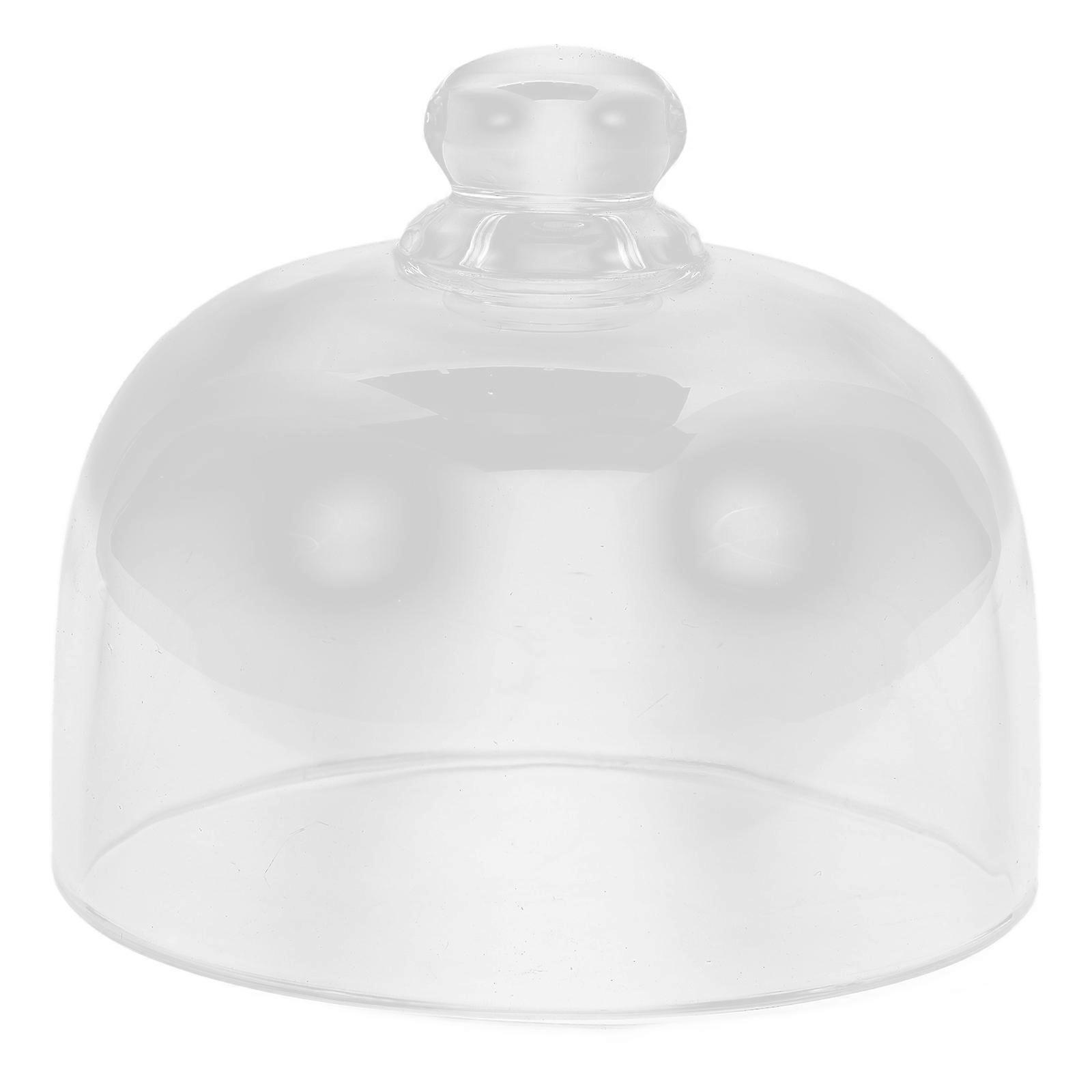 Glass Cake Cover for Home Use Transparent Food Snack Cover with Sturdy Handle 1 Piece