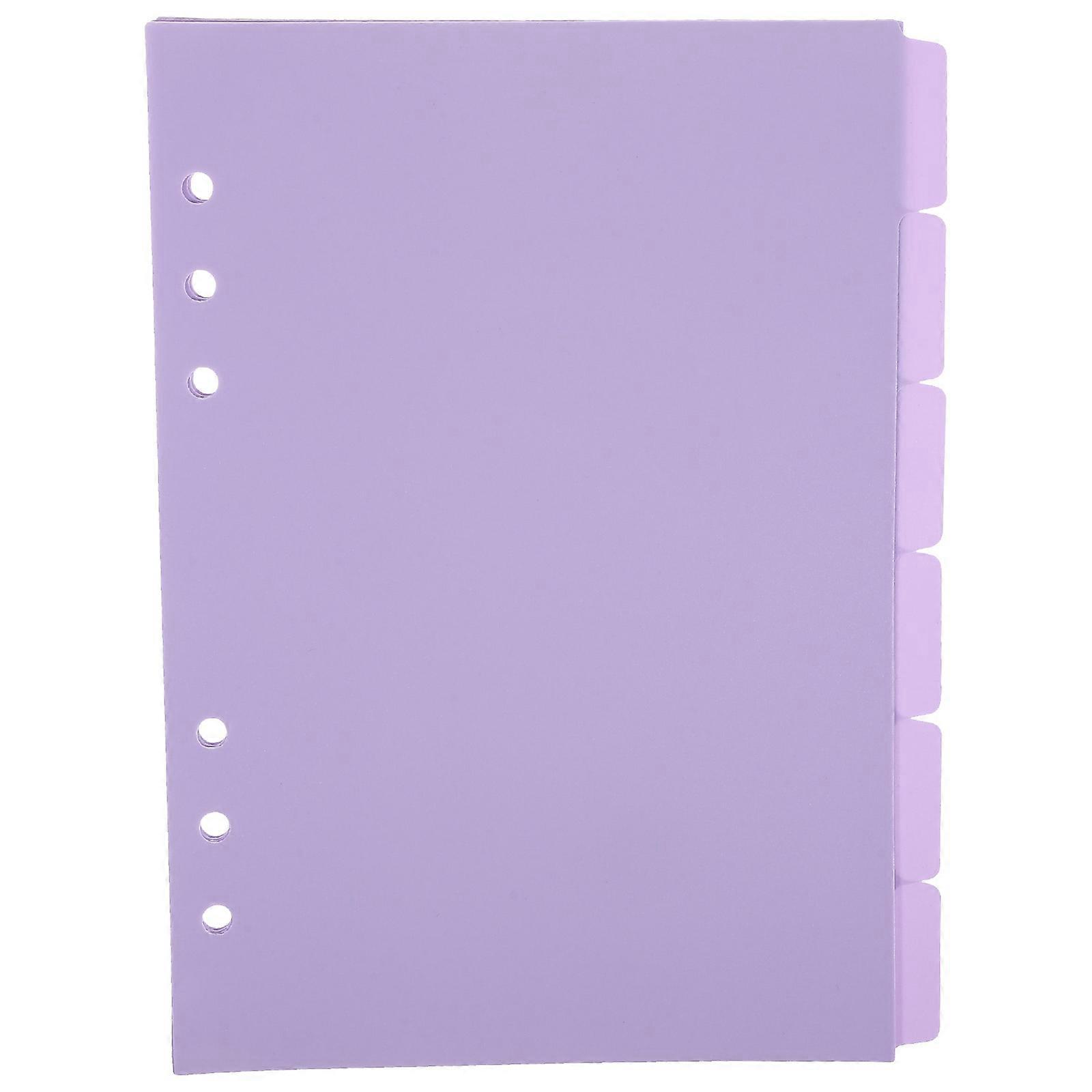 Paper Page Dividers Binder 6-Hole Insert Dividers With Tabs For Students Professionals Organizers A5 Size Tabs 6Pack