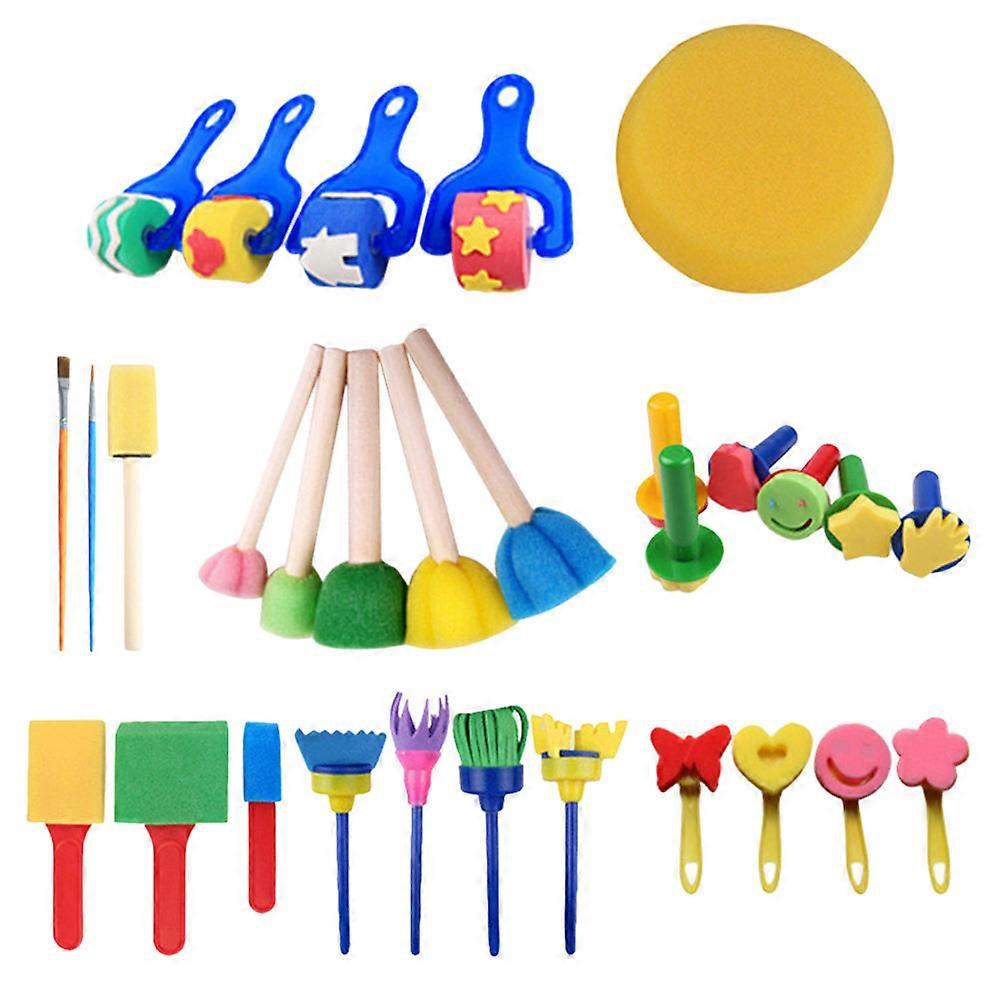 Kids Sponge Painting Tools with Assorted Color ergonomic handle easy to grip for 30 pcs