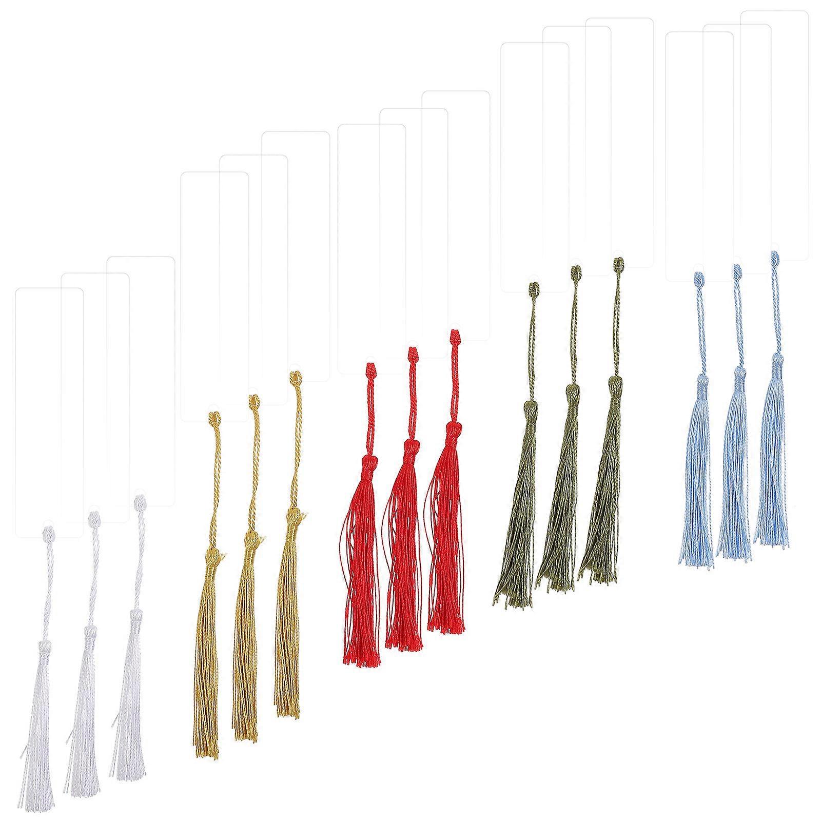 Craft Bookmarks Tassel Bookmarks Page Marker For Decoration Polyester Material 15Pcs