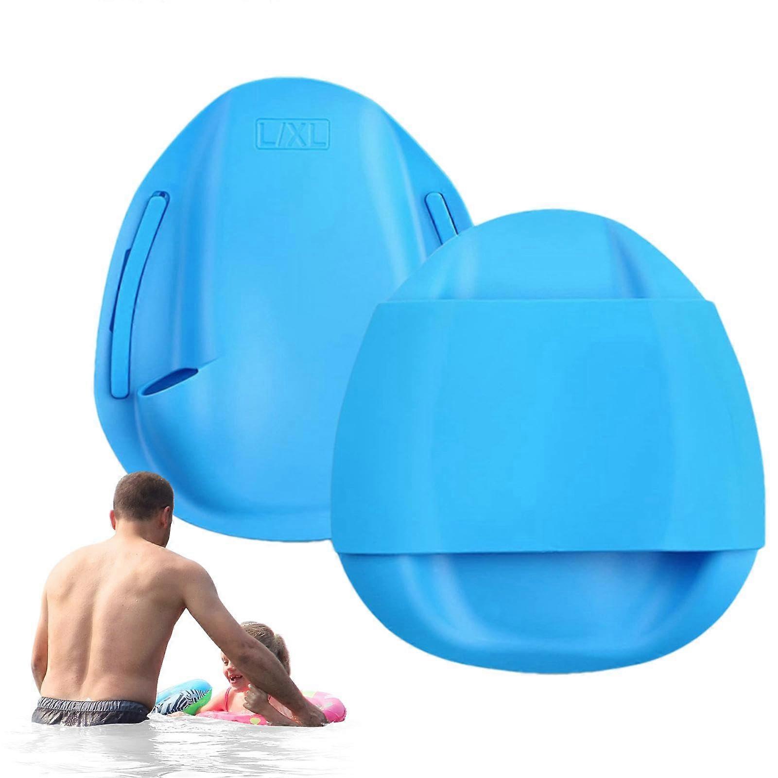 Hand Paddle for Swimming - 2-Piece Sky Blue Swimming Fins with Webs for Enhanced Performance and Comfort