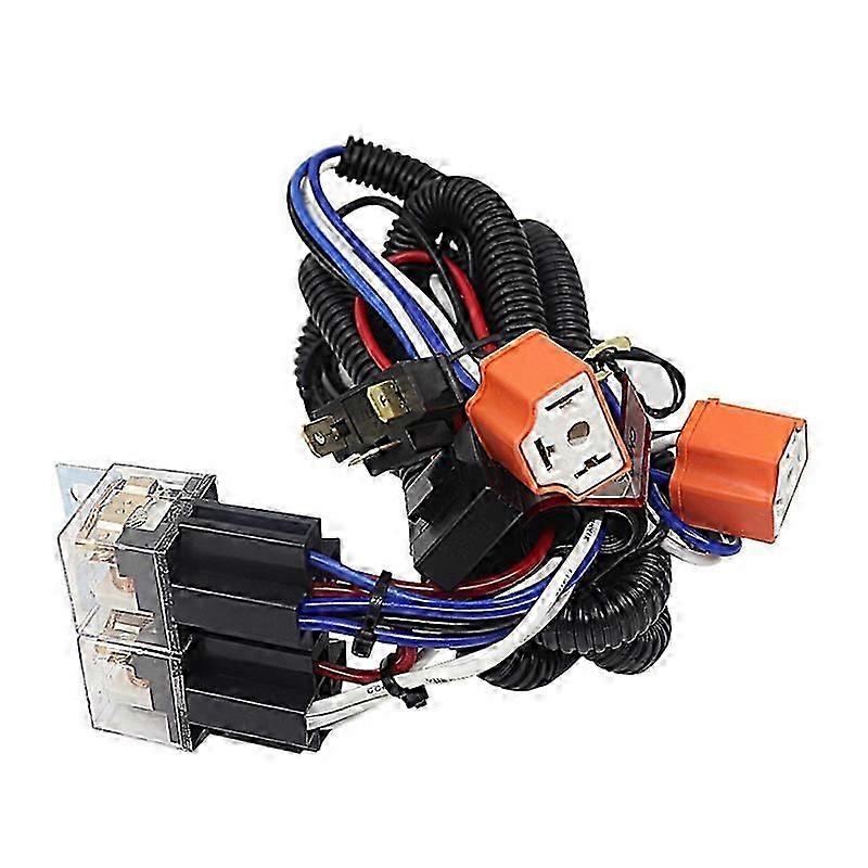 H4 Headlight 2 Headlamp Relay Wiring Harness Car Light Bulb Socket Plug