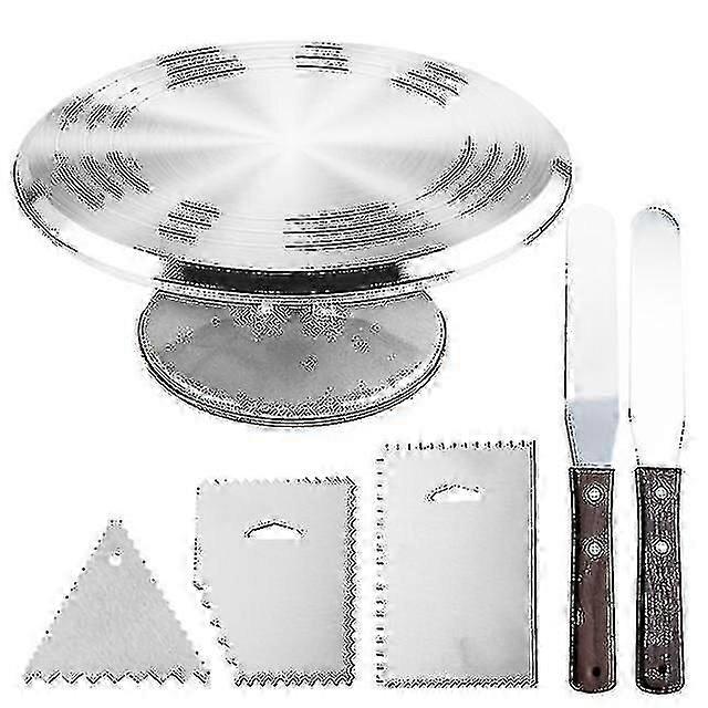 6 adet / set Pikap Kek Dekorasyon Aksesuarları Seti Döner Kek Stand Araçları Metal Paslanmaz Çelik Pasta Spatula Kazıyıcı