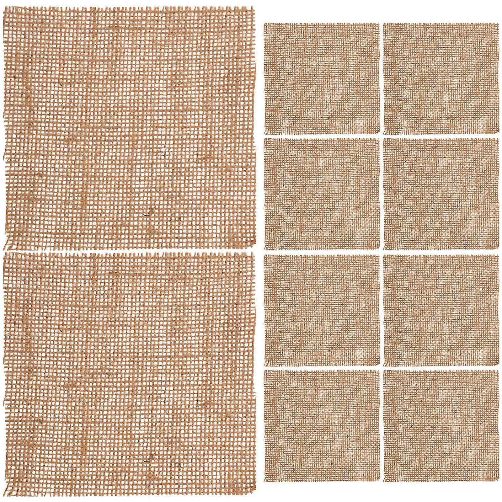 Linen Mats Protective Tabletop Accessories Light Brown 12X12X0.1cm Photography Background 10Pcs