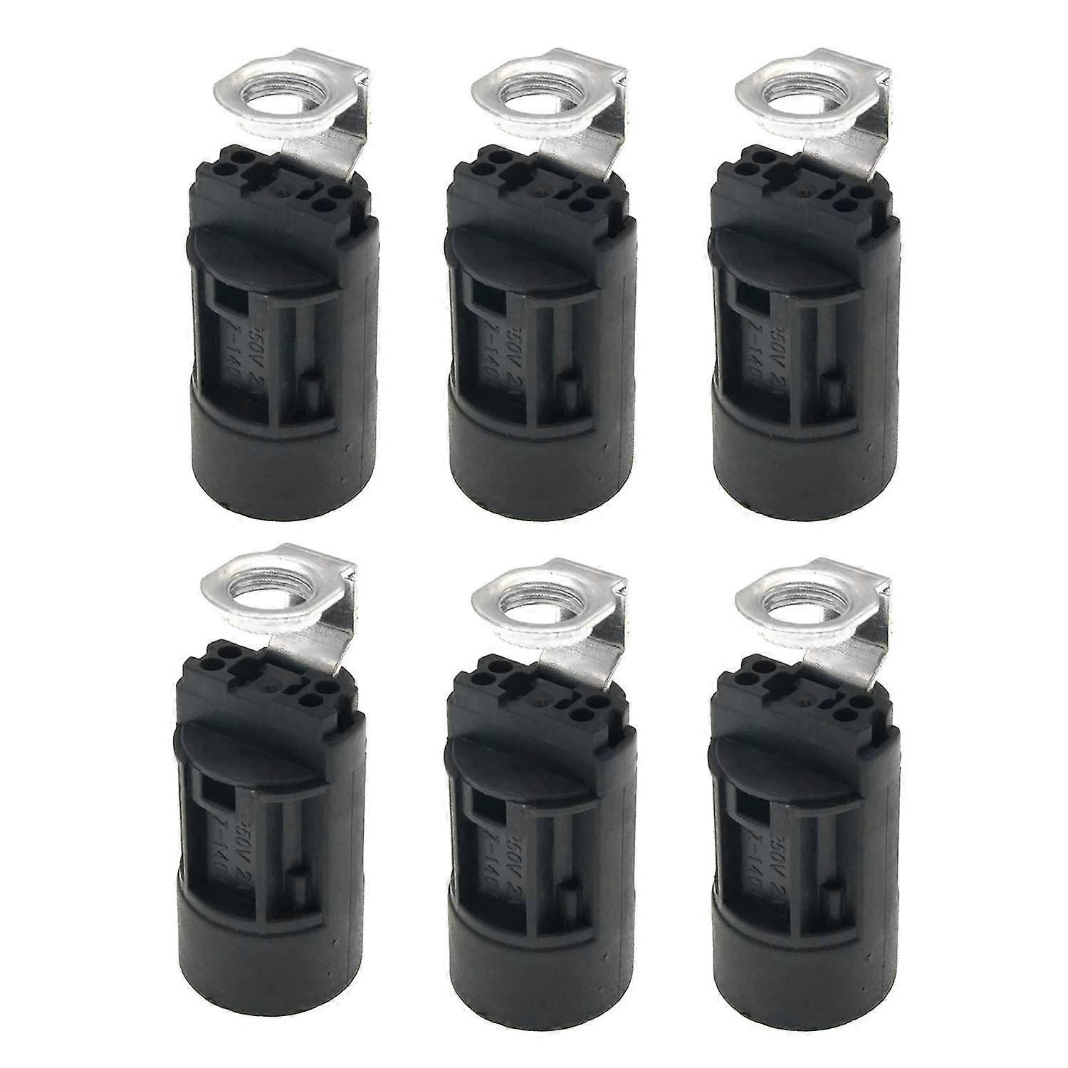 E14 flame bulb base, thermoplastic, black, SES 55 mm high, 1/8 IPS Hickey thread