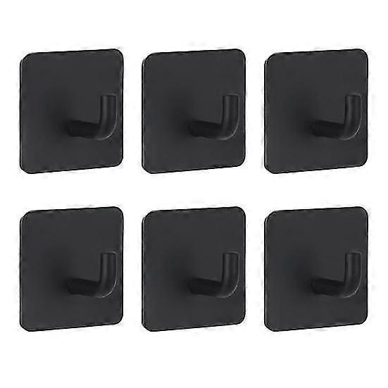 6Pcs Wall Storage Hooks Strong Load-bearing Punch Free Simple Installation Self-Adhesive Stainless Steel Hooks Set