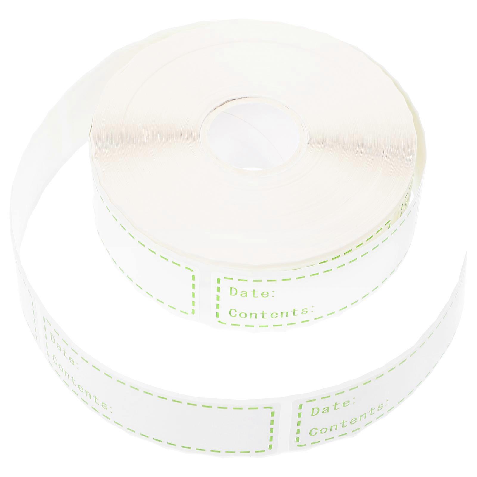 Green Food Stickers with Strong Adhesion for Home Use Waterproof Glassine Paper Labels 1 Roll