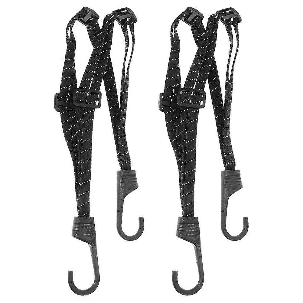 Elastic Strap Motorcycle Gear Black Securing Motorcycle Adjustable Length 2Set