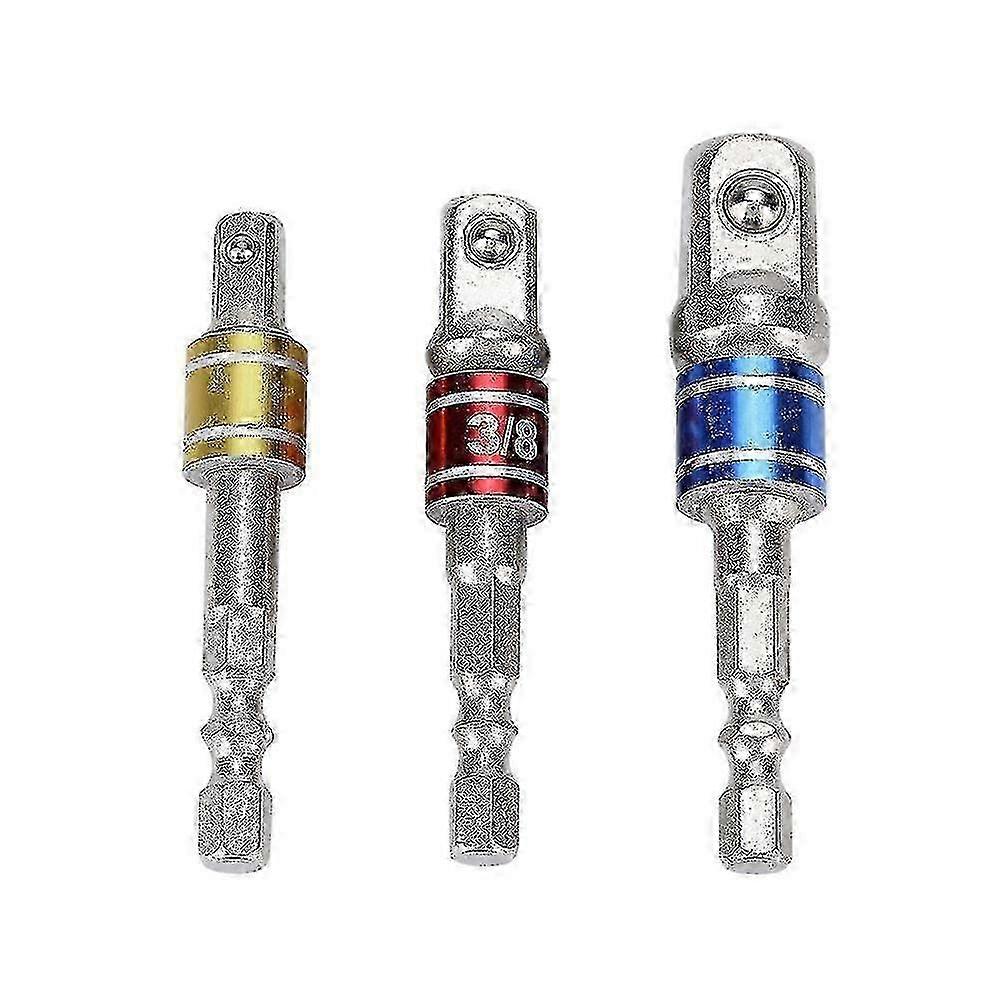 3pcs Socket Adapters Nut Driver Extension Bars Set 1/4in 3/8in 1/2in Screwdriver Tools