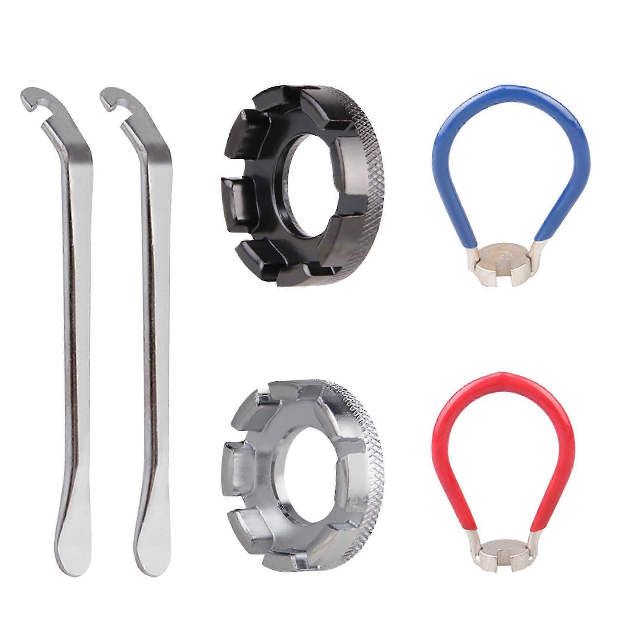 6 PCS Forged Steel Bicycle Spoke Wrench Tool Kit for Adjusting Your Bicycle Wheel Rim Compatibility with Various Brands