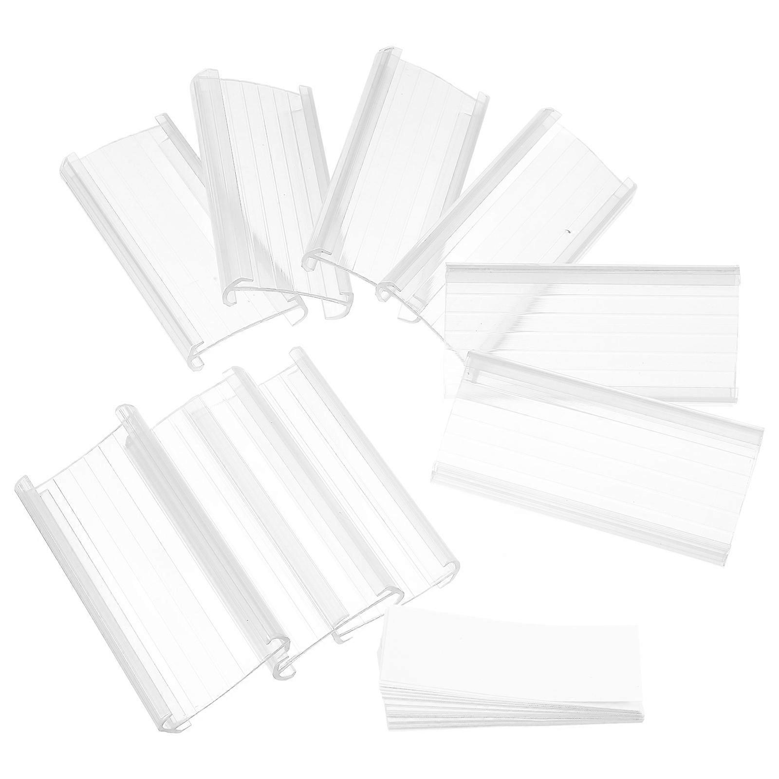 Sign Display Stands Label Holders Transparent 2.99X1.38X0.51in Merchandise Sign Display 50Pcs
