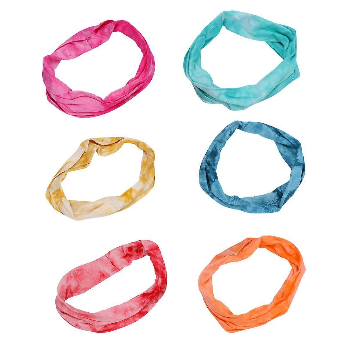 Womens Headbands Workout Party Sweat Absorb Cotton 6Pcs