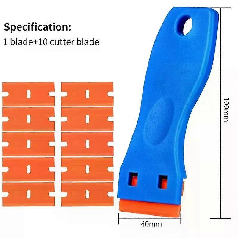 New Razor Plastic Scraper Tool and Plastic Blades for Removing Glue Sticker Decals Tint from Car Window and Glass