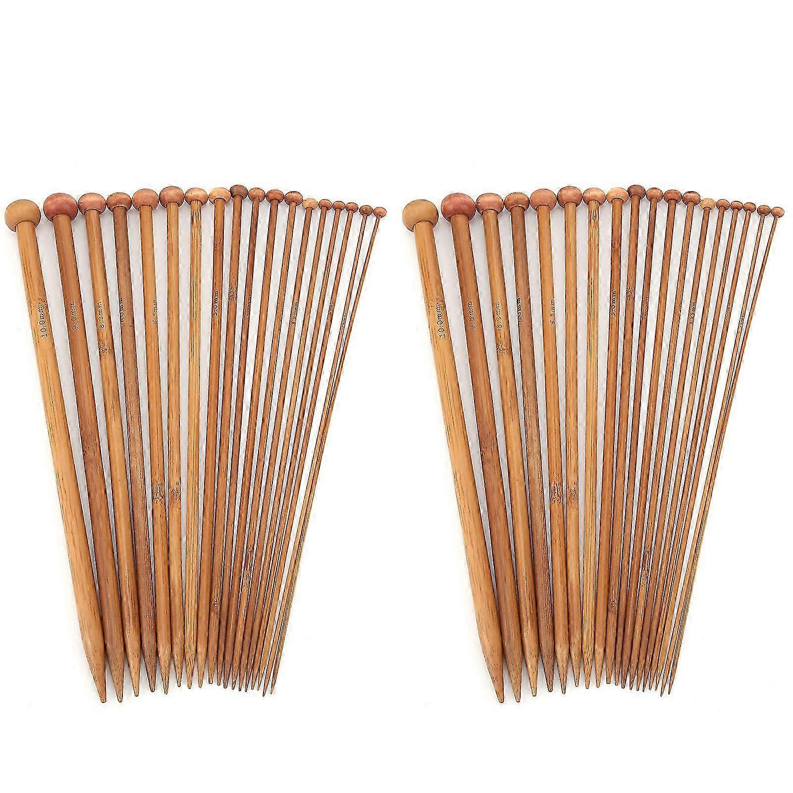 36 Pcs Knitting Needles DIY Carbonized Bamboo Single Point Wool Crafting Needles for Clothing����