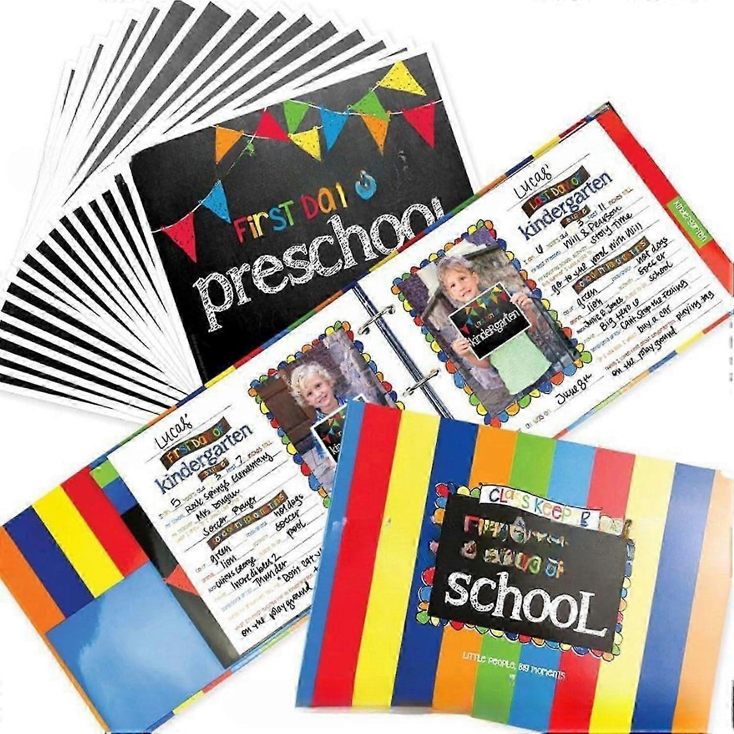 Easiest School Days Memory Album, First and Last Day of Keepsake Book, Reusable Photo Prop, School Picture Photo Album Childhood Memory Book, Memory B