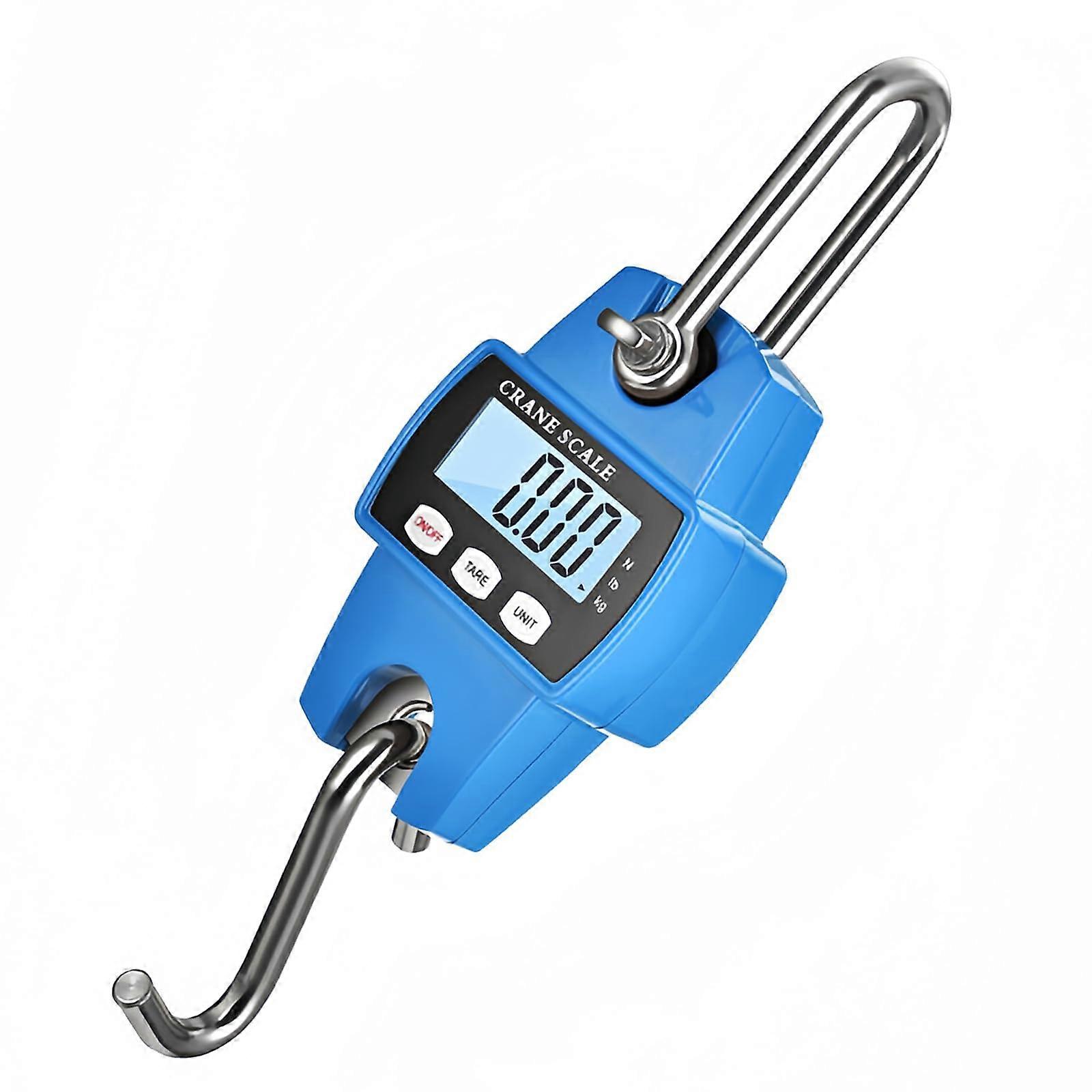 Digital Crane Scale: Robust Digital Hanging Scale, LCD Display for Clear Reading, for Farm, Grain Industry and Hunting (Blue)