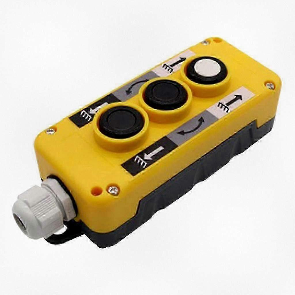 Industrial Crane Trailer Hoist Push Button Switch with 3-Button Remote Control for Heavy Duty Applications