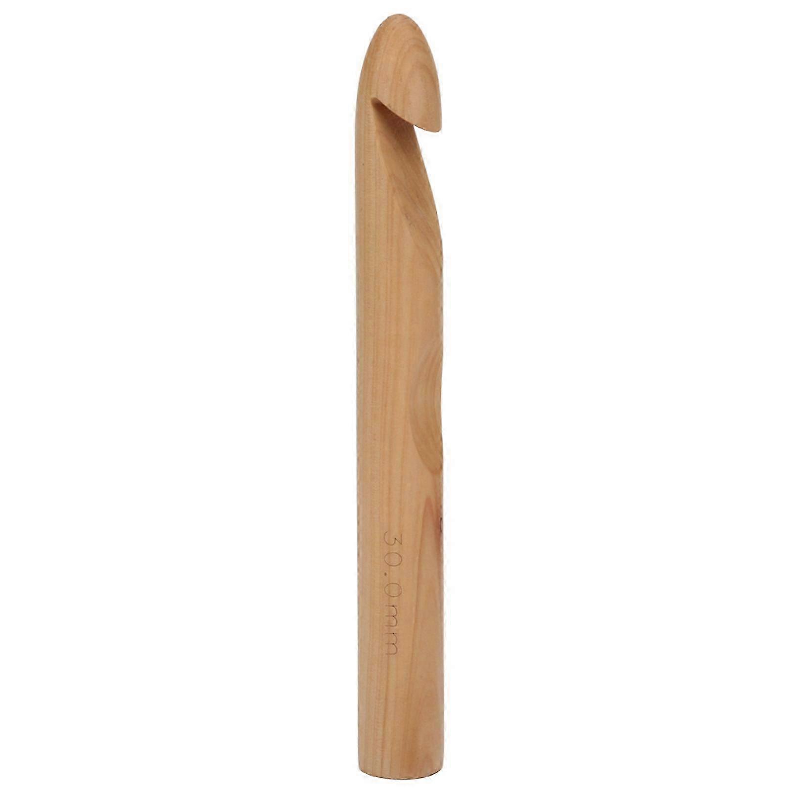 30mm Large Thick Crochet Hook Wooden Knitting Needle Hand Weaving Tool for DIY Crafts