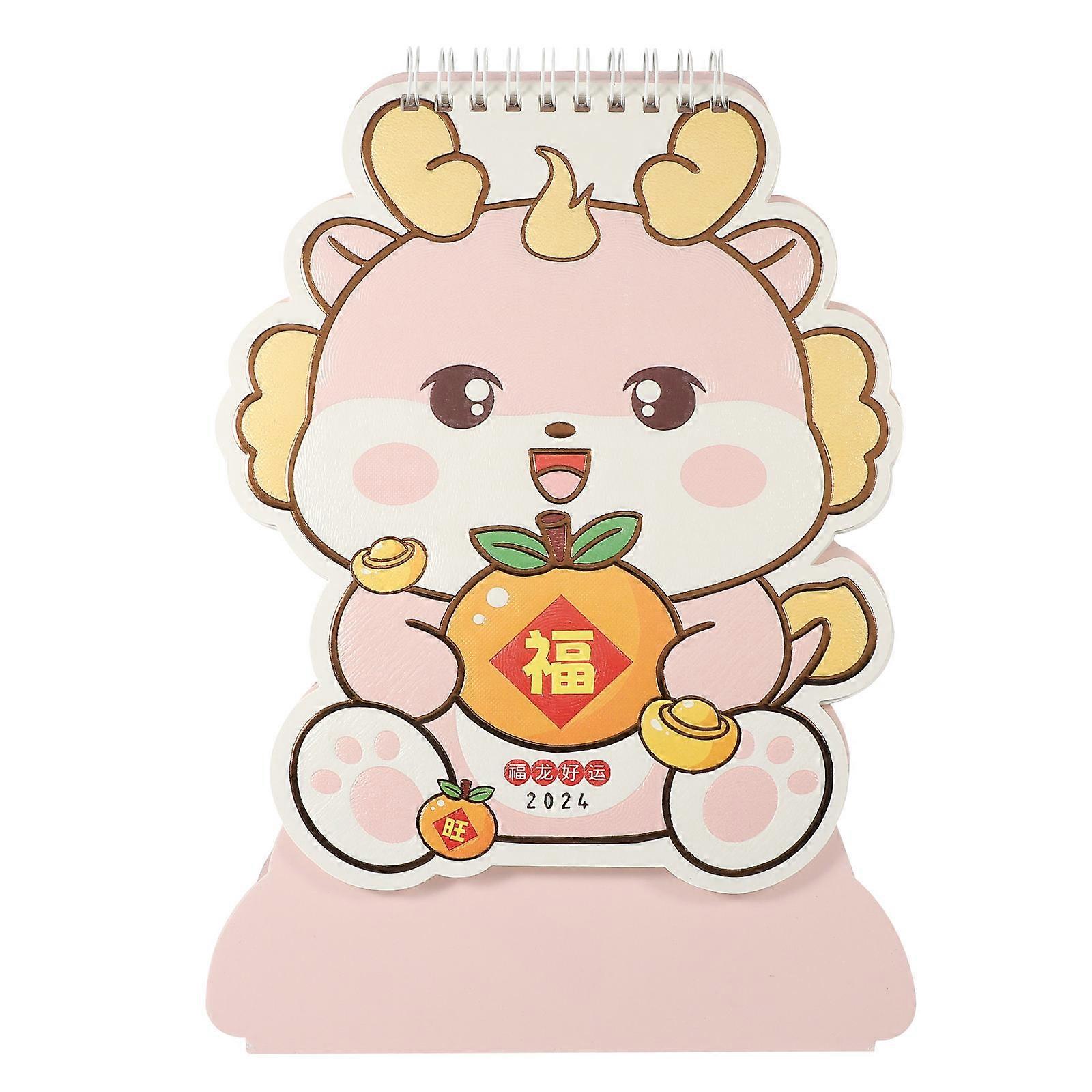 Tabletop Calendar Office Standing Calendar Note-Taking Adult present Recipient For Year 2024 Paper Material 1Pcs