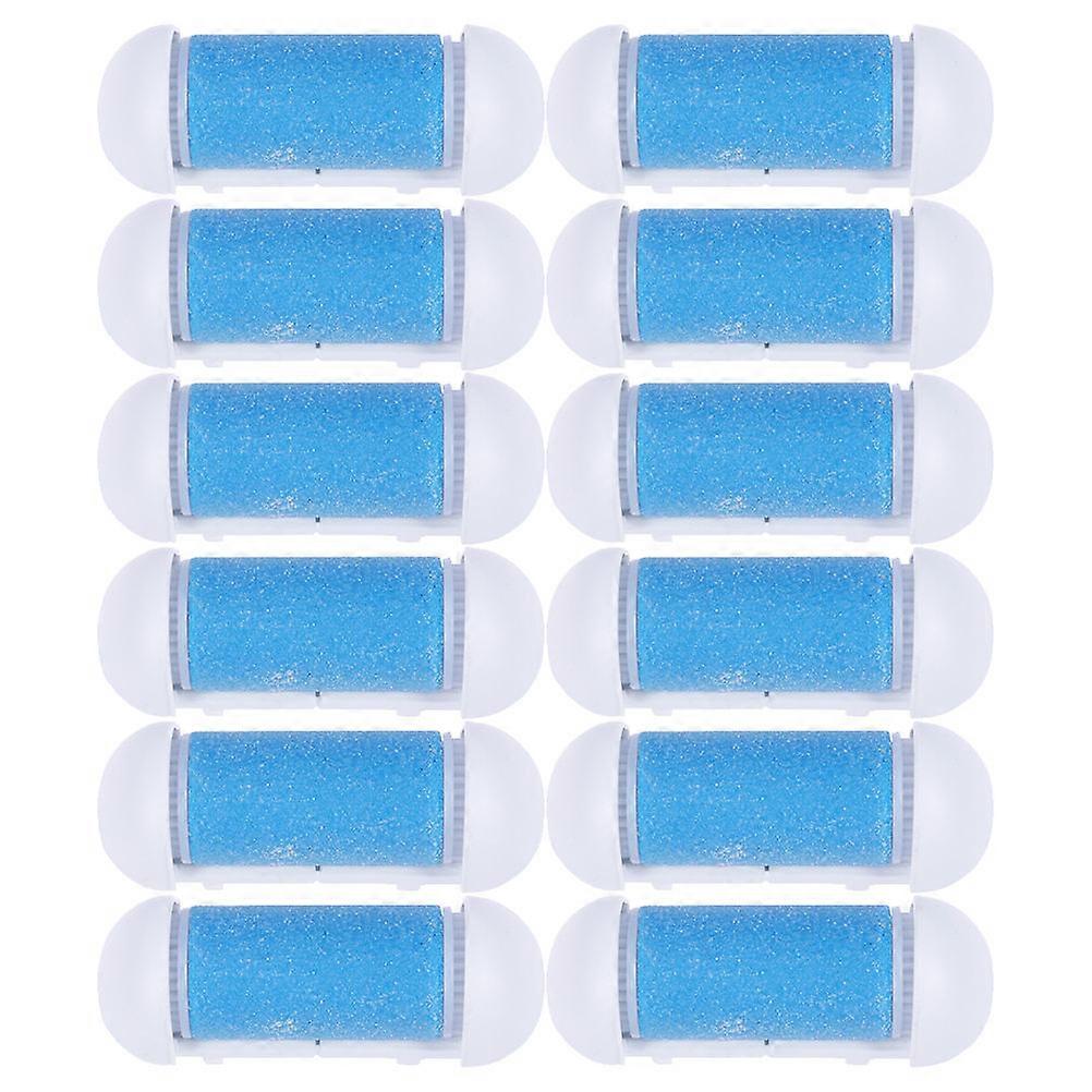 Electronic Foot File Roller for Pedicure Blue Extra Coarse 12pcs Replacement Heads